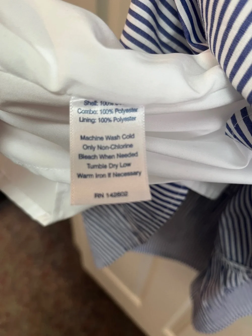 Sail to Sable chambray blue & white striped dress. Crochet trim. NWT. Size small - Picture 7 of 7